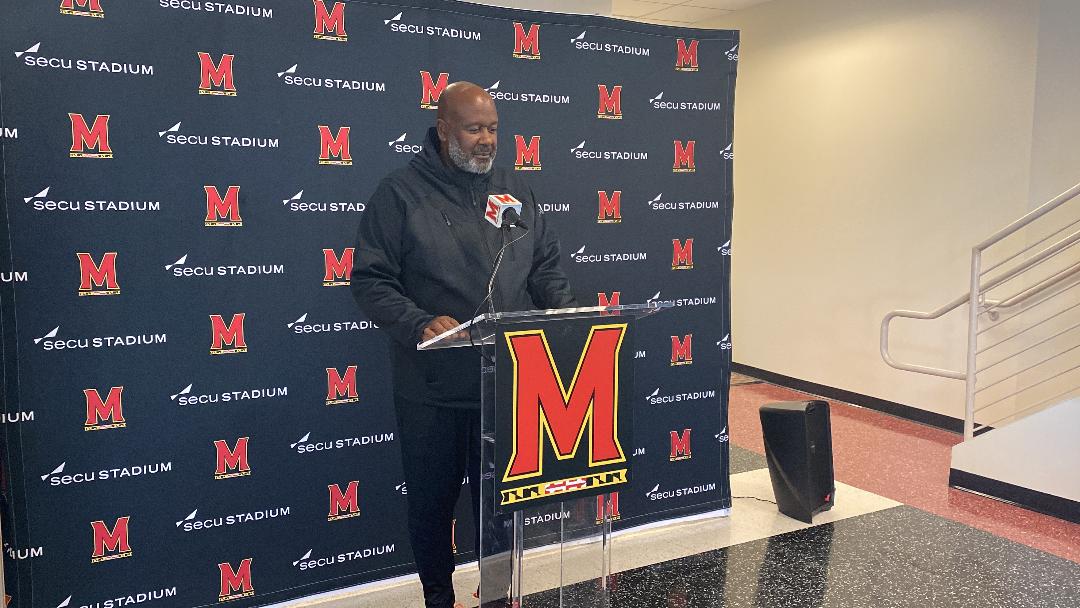 Mike Locksley smiles while answering questions from the media at his Indiana Hoosiers presser